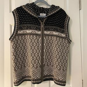 Natural Style Nordic style hooded vest XXL wool